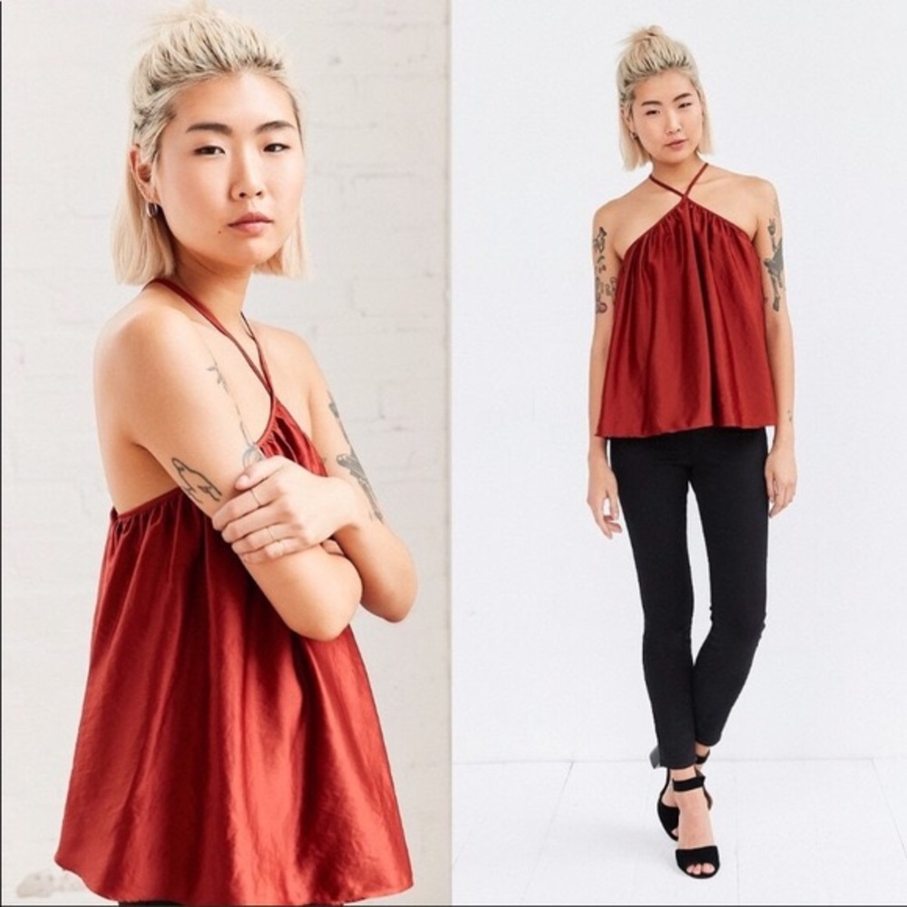 Kimchi Blue Rust Satin Halter
